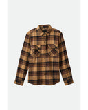 BRIXTON Bowery Long Sleeve Flannel - TIGER'S EYE/PINECONE BROWN/WAS