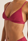 RHYTHM Isla Rib Bralette Top - SANGRIA