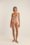 RHYTHM Sierra Floral Tie Front One Piece - ORANGE