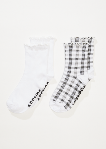 AFENDS Leo Socks 2- Pack - BLACK/WHITE