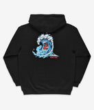 SANTA CRUZ Screaming Wave Strip Hoodie - BLACK