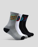 SANTA CRUZ Other Dot Crew Sock (4 Pack) - BLACK/WHITE/GMARLE