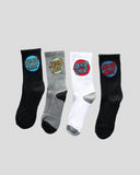 SANTA CRUZ Other Dot Crew Sock (4 Pack) - BLACK/WHITE/GMARLE