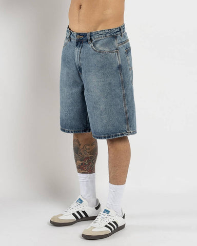 WORSHIP Chalice Lounger Jean Short - STORM BLUE