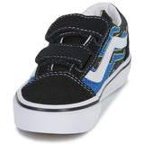 VANS Old Skool V (Kids)  - PIXEL FLAME BLACK/BLUE