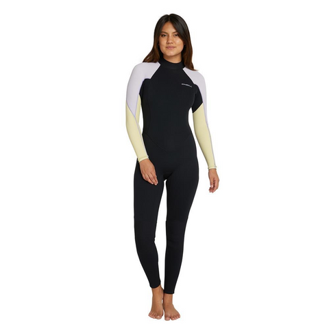 O'NEILL - Women's Reactor II Back Zip Full Suit 3/2mm - BLACK/PURPLE/BANANA