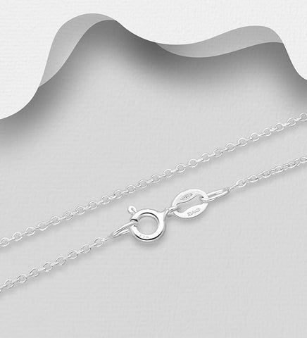 925 Sterling Silver Rollo Chain, 1.25 mm Wide, Made In Italy