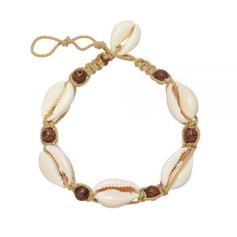 CLASSICS 77 - Rope Cowrie Shell Wooden - BEIGE