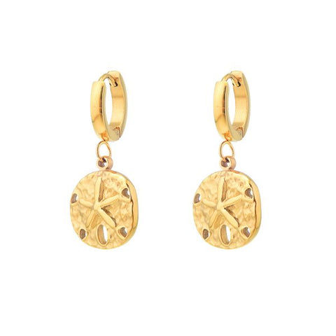 CLASSICS 77 - Starfish Sea Coin Hoop Earrings - GOLD