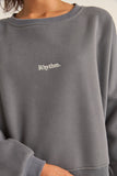 RHYTHM - Logo Crew Neck Fleece - CHARCOAL