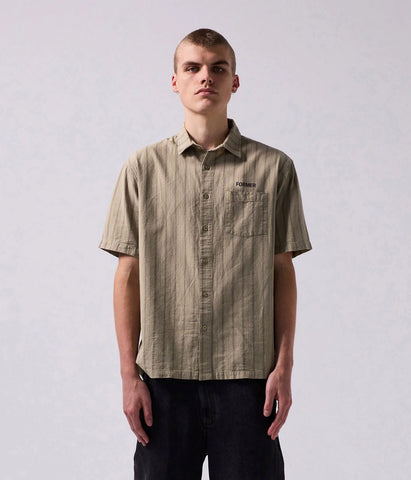 FORMER Reynolds Striped Short Sleeve Shirt - MOSS