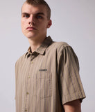 FORMER Reynolds Striped Short Sleeve Shirt - MOSS