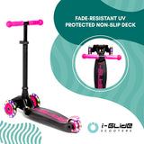 I-glide 3 Wheel Kids Scooter - PINK/BLACK