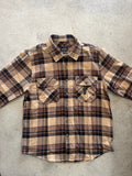 BRIXTON Bowery Long Sleeve Flannel - TIGER'S EYE/PINECONE BROWN/WAS