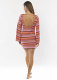 SISSTREVOLUTION Sunny Escape Knit Long Sleeve Dress - FUCHSIA