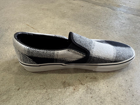 VANS Classic Slip On - BRUSHED PLAID BLACK/WHITE