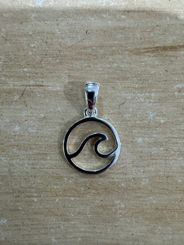 92.5 Sterling Silver Wave Pendant