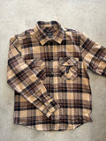 BRIXTON Bowery Long Sleeve Flannel - TIGER'S EYE/PINECONE BROWN/WAS