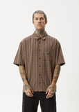 AFENDS  Hometown Short Sleeve Shirt - COFFEE