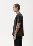 AFENDS Doom Gen Recycled Boxy Fit Tee - STONE BLACK