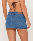 RUSTY Mavericks Low Rise Denim Mini Skirt - MIDDY BLUE