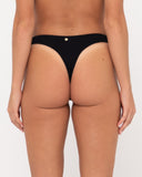 RUSTY Sandalwood Slick Brazilian Bikini Pant - BLACK