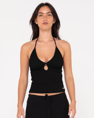 RUSTY Emma Cutout Skimmer Tank - BLACK