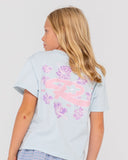 RUSTY Hibiscus Oversized Tee Girls - CELESTIAL BLUE