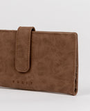 RUSTY Bobbi Suede Flap Wallet - CHOCOLATE