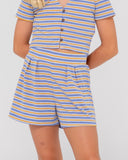 RUSTY Camila Stripe Short Girls - YONDER BLUE