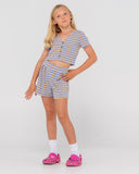 RUSTY Camila Stripe Short Girls - YONDER BLUE