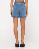 RUSTY  Cyprus High Rise Denim Short - MIDDY BLUE