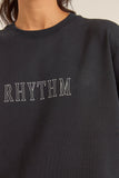 RHYTHM - Flagship Boyfriend Fleece Crew -  BLACK