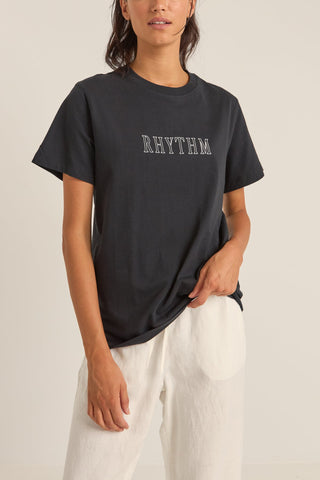 RHYTHM Flagship Boyfriend T-Shirt - BLACK