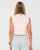 RUSTY Girls Camila Stripe Muscle Tank - PEACH