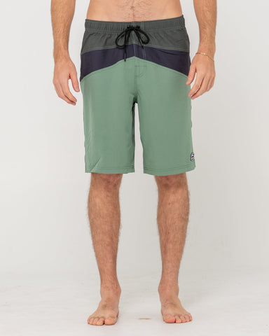 RUSTY Chop Suey Elastic Boardshort - ARMY GREEN