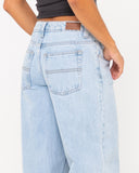 RUSTY Low Rise Super Wide Leg Denim Jean - SKY BLUE HEATHER