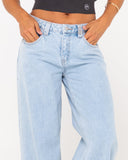 RUSTY Low Rise Super Wide Leg Denim Jean - SKY BLUE HEATHER