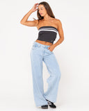 RUSTY Low Rise Super Wide Leg Denim Jean - SKY BLUE HEATHER