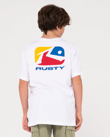 RUSTY Boys Phenom Short Sleeve Tee - WHITE