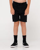 RUSTY Hooked On Elastic Boys Shorts  - BLACK