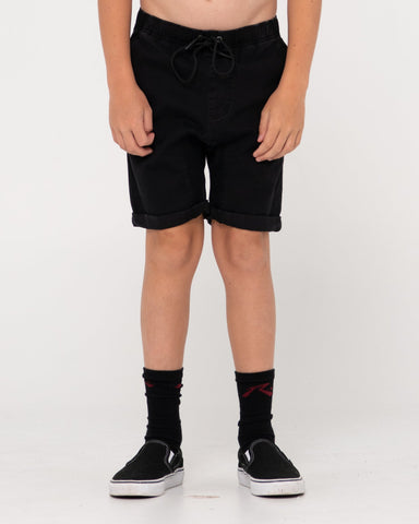 RUSTY Hooked On Elastic Boys Shorts  - BLACK