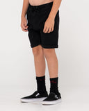 RUSTY Hooked On Elastic Boys Shorts  - BLACK