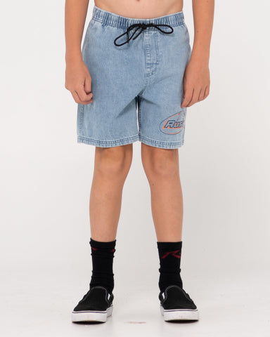 RUSTY Boys Manila Folder Denim Short - ASH BLUE 2