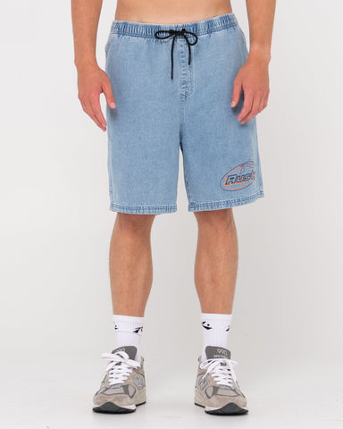 RUSTY Folder Denim Elastic Short - ASH BLUE 2