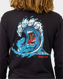 SANTA CRUZ - Screaming Wave Long Sleeve LS Tee - BLACK