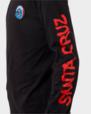 SANTA CRUZ - Screaming Wave Long Sleeve LS Tee - BLACK