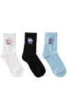 STUSSY Womens LB Crown Sock 3 Pack - MULTI