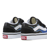 VANS Old Skool V (Kids)  - PIXEL FLAME BLACK/BLUE