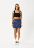 AFENDS Georgia Hemp Denim Skirt - AUTHENTIC BLUE